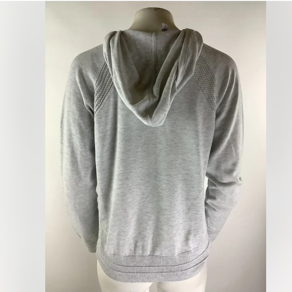 Athleta Sz S Evergreen Knit Hoodie Sweater In Gray Polyester Lyocell Pullover - Picture 5 of 9